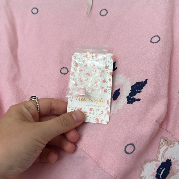 NWT Free People Sunshadows Split Dress in Rosebud Combo - 2 - Picture 5 of 6